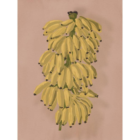 Platano II Pink Black Modern Wood Framed Art Print with Double Matting by Urban Road