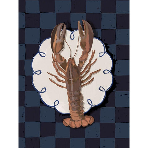 Freshwater Deep Blue Black Modern Wood Framed Art Print by Urban Road