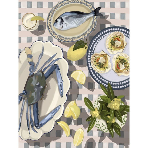 Sunset Feast Gold Ornate Wood Framed Art Print with Double Matting by Urban Road