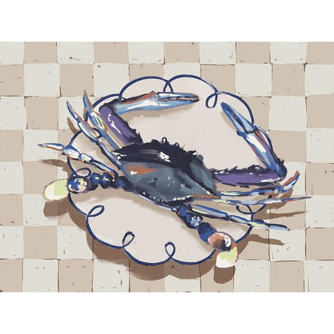 Late Lunch Blue White Modern Wood Framed Art Print by Urban Road