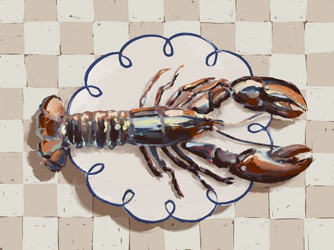 Alfresco Dinner Red White Modern Wood Framed Art Print with Double Matting by Urban Road