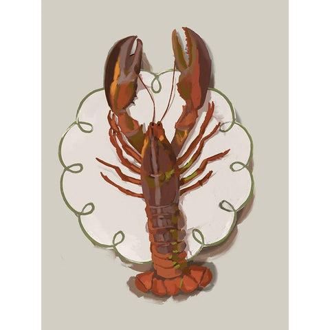 Freshwater Beige Black Modern Wood Framed Art Print by Urban Road