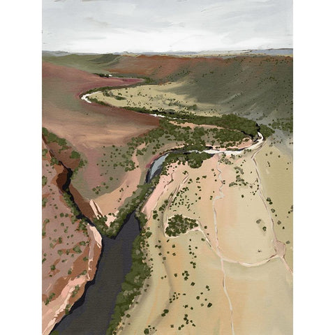 Where The River Runs Gold Ornate Wood Framed Art Print with Double Matting by Urban Road