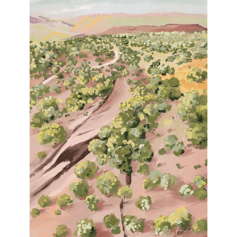 Over The Hill Black Modern Wood Framed Art Print with Double Matting by Urban Road