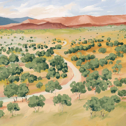 Middle Of Nowhere Black Modern Wood Framed Art Print with Double Matting by Urban Road