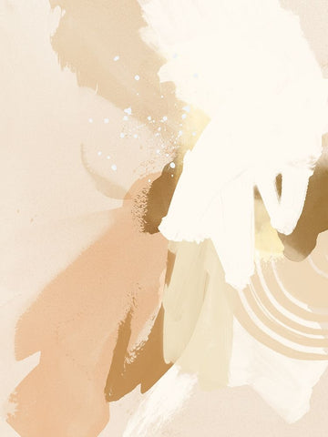 Neutral Flows I White Modern Wood Framed Art Print with Double Matting by Urban Road