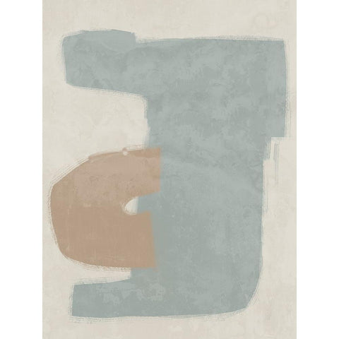 Composed Light Teal Black Modern Wood Framed Art Print with Double Matting by Urban Road