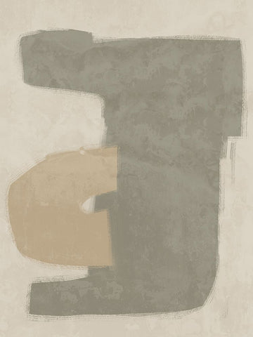 Composed Khaki White Modern Wood Framed Art Print with Double Matting by Urban Road