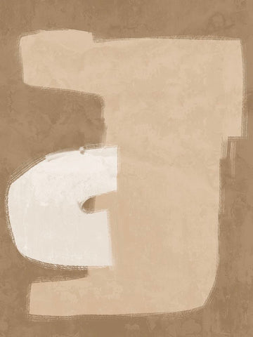 Composed Beige White Modern Wood Framed Art Print with Double Matting by Urban Road