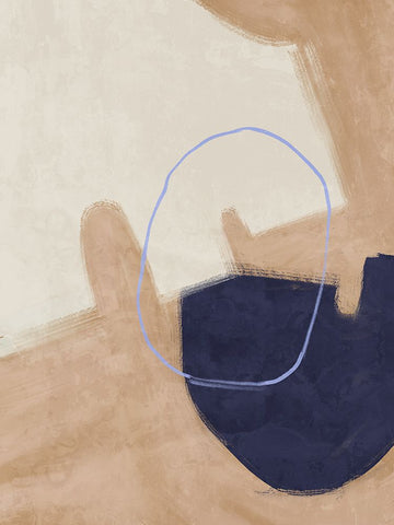 Nonchalant Navy White Modern Wood Framed Art Print with Double Matting by Urban Road