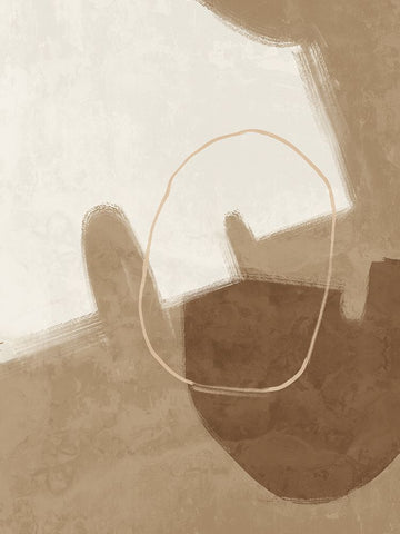 Nonchalant Brown White Modern Wood Framed Art Print with Double Matting by Urban Road