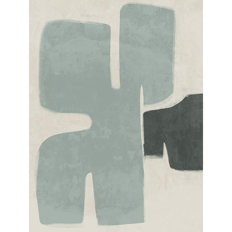 Poised Light Teal White Modern Wood Framed Art Print by Urban Road