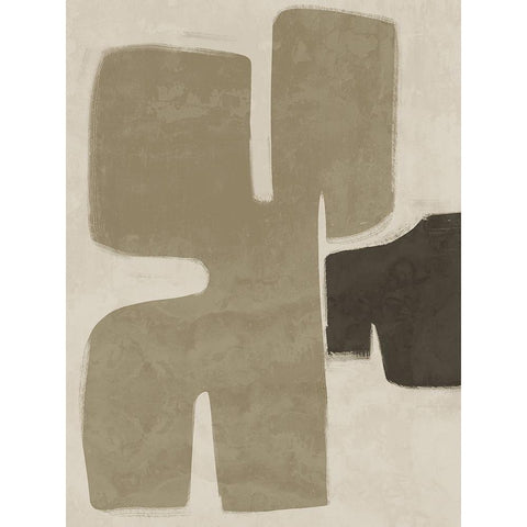 Poised Khaki Green White Modern Wood Framed Art Print by Urban Road