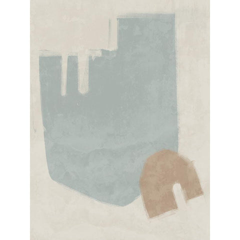 Blase Light Blue Gold Ornate Wood Framed Art Print with Double Matting by Urban Road