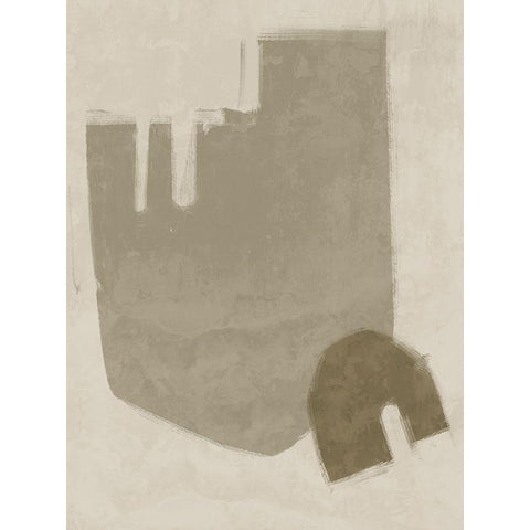 Blase Light Brown Black Modern Wood Framed Art Print with Double Matting by Urban Road