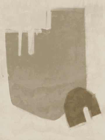 Blase Light Brown White Modern Wood Framed Art Print with Double Matting by Urban Road