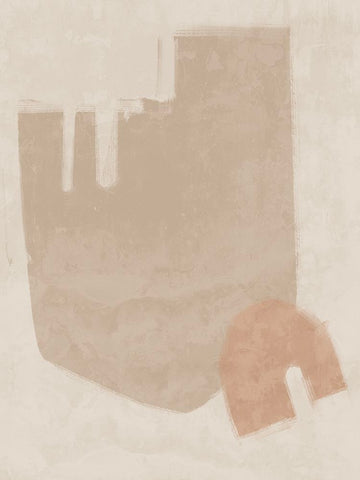 Blase Neutral White Modern Wood Framed Art Print with Double Matting by Urban Road