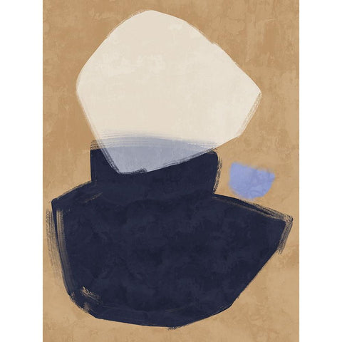 Balanced Navy White Modern Wood Framed Art Print by Urban Road