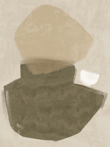 Balanced Khaki Green White Modern Wood Framed Art Print with Double Matting by Urban Road