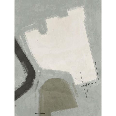 Open-Minded Sage Green Black Modern Wood Framed Art Print with Double Matting by Urban Road