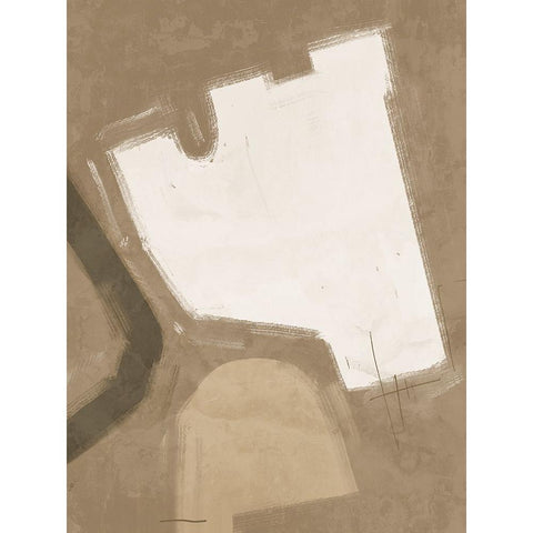 Open-Minded Brown White Modern Wood Framed Art Print by Urban Road