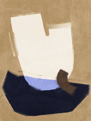 Laid-Back Navy White Modern Wood Framed Art Print with Double Matting by Urban Road