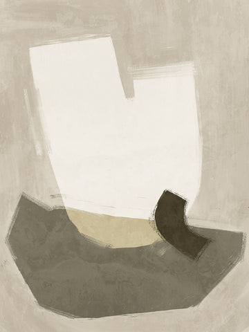 Laid-Back Khaki Green White Modern Wood Framed Art Print with Double Matting by Urban Road