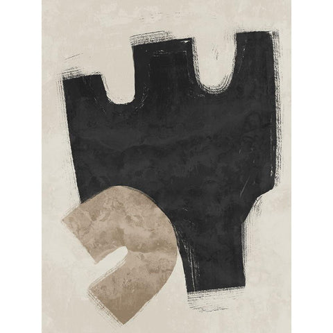 Amity Black White Modern Wood Framed Art Print by Urban Road