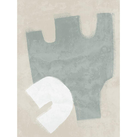 Amity Light Teal White Modern Wood Framed Art Print by Urban Road