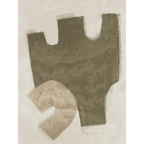 Amity Khaki Green Gold Ornate Wood Framed Art Print with Double Matting by Urban Road