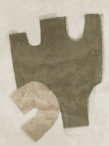 Amity Khaki Green White Modern Wood Framed Art Print with Double Matting by Urban Road