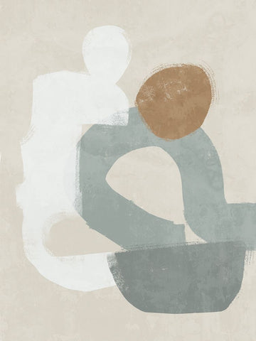 At Ease Light Teal Black Ornate Wood Framed Art Print with Double Matting by Urban Road