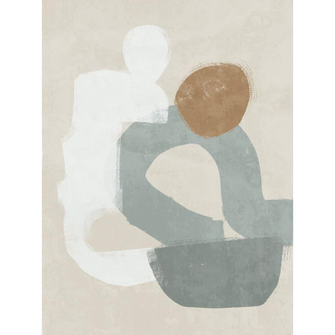 At Ease Light Teal White Modern Wood Framed Art Print by Urban Road