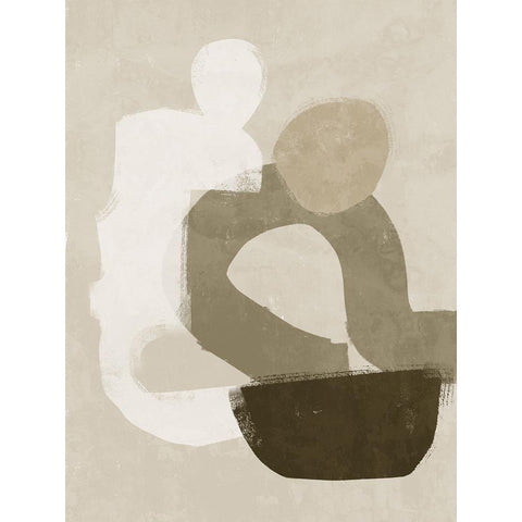 At Ease Dark Brown White Modern Wood Framed Art Print by Urban Road