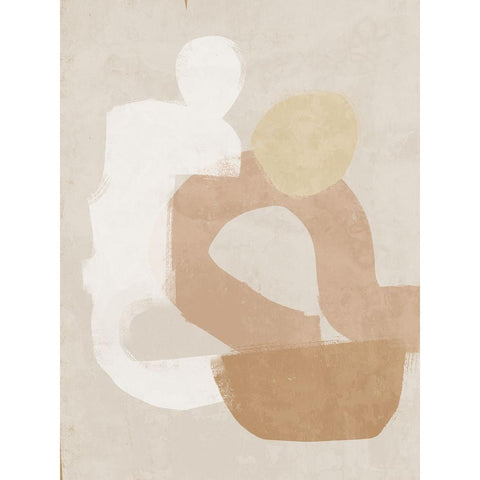 At Ease Neutral Black Modern Wood Framed Art Print by Urban Road