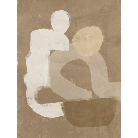 At Ease Brown Black Modern Wood Framed Art Print by Urban Road