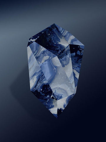 Sapphire White Modern Wood Framed Art Print with Double Matting by Urban Road