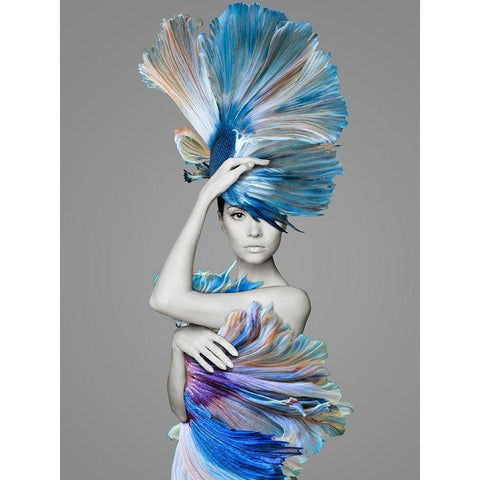 Delphine Black Modern Wood Framed Art Print with Double Matting by Urban Road