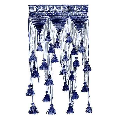 Free Spirit Indigo Gold Ornate Wood Framed Art Print with Double Matting by Urban Road