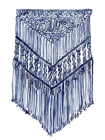 Gyspy Indigo White Modern Wood Framed Art Print with Double Matting by Urban Road