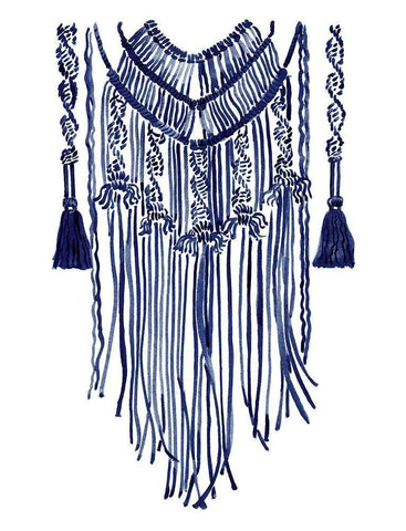 Wanderer Indigo Black Ornate Wood Framed Art Print with Double Matting by Urban Road