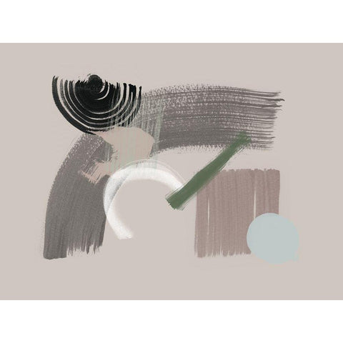 Fray Black Modern Wood Framed Art Print with Double Matting by Urban Road