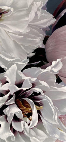 Fleur Triptych - Panel 2 Black Ornate Wood Framed Art Print with Double Matting by Urban Road