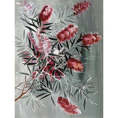 Myrtle White Modern Wood Framed Art Print by Urban Road