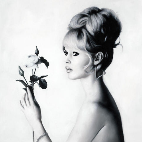 Bardot White Modern Wood Framed Art Print by Urban Road
