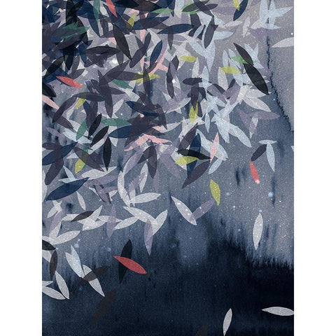 Winter Rain Black Modern Wood Framed Art Print by Urban Road