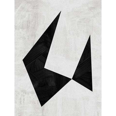 Origami Black Modern Wood Framed Art Print with Double Matting by Urban Road
