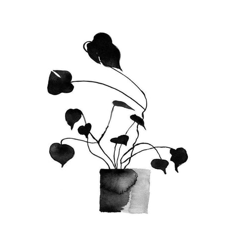 Ikebana Poster Black Modern Wood Framed Art Print by Urban Road