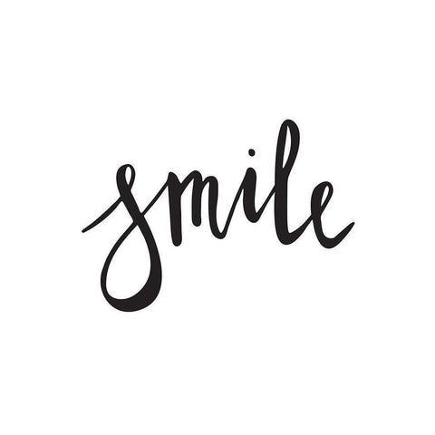 Smile Poster Black Modern Wood Framed Art Print by Urban Road
