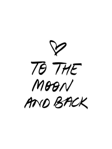 To The Moon Poster White Modern Wood Framed Art Print with Double Matting by Urban Road